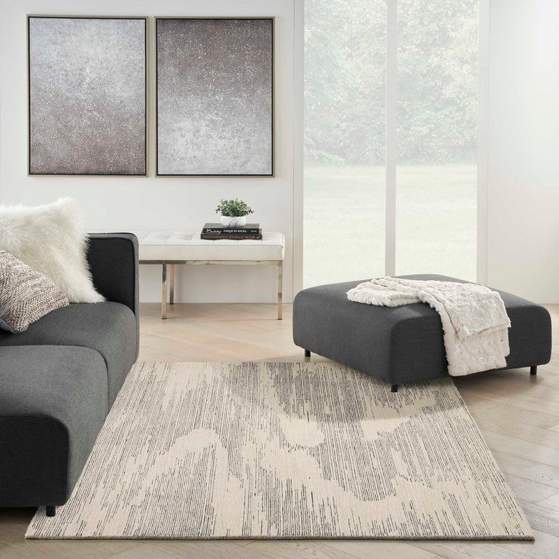 Michael Amini Star Area Rug - Ivory/ Gray