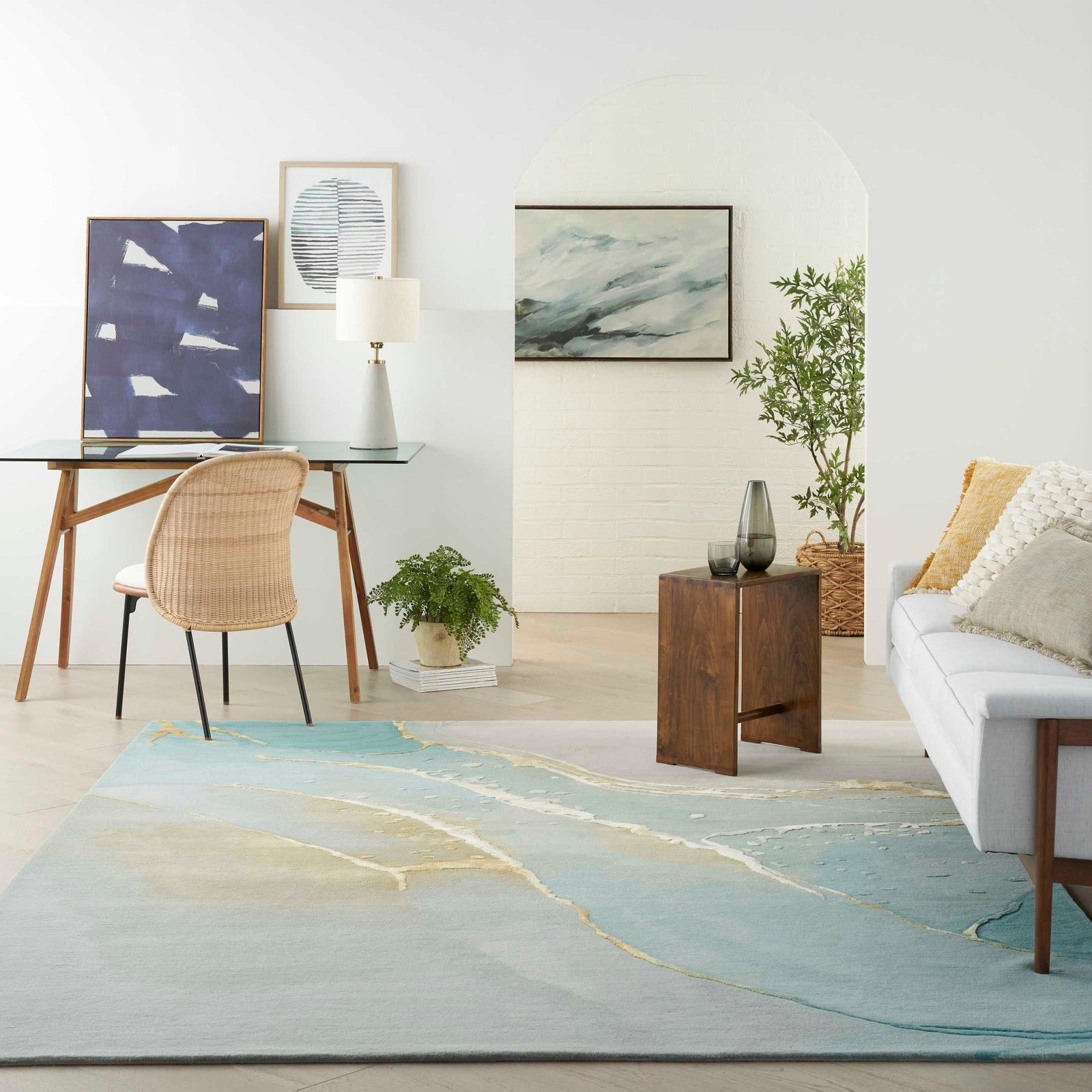 Prismatic Area Rug - Grey/Seafoam