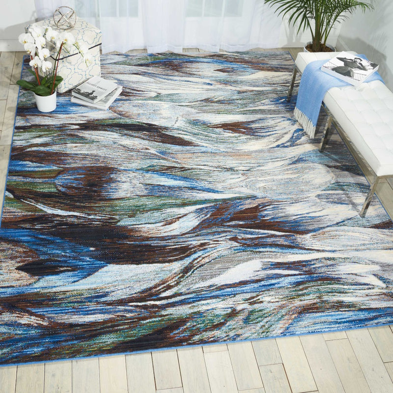 Chroma Aegean Area Rug - Blue/Multicolor