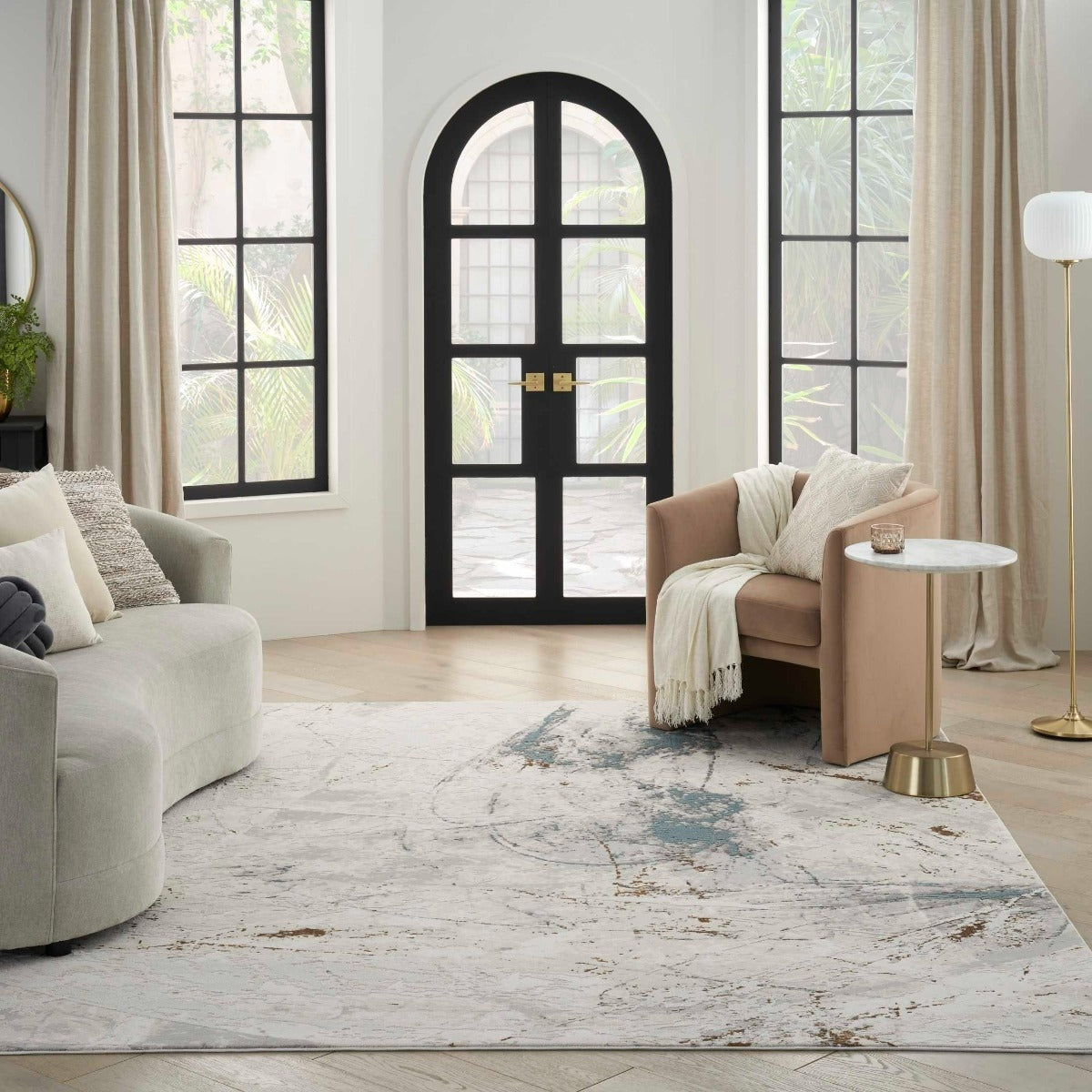 Desire Area Rug - Ivory Grey Blue