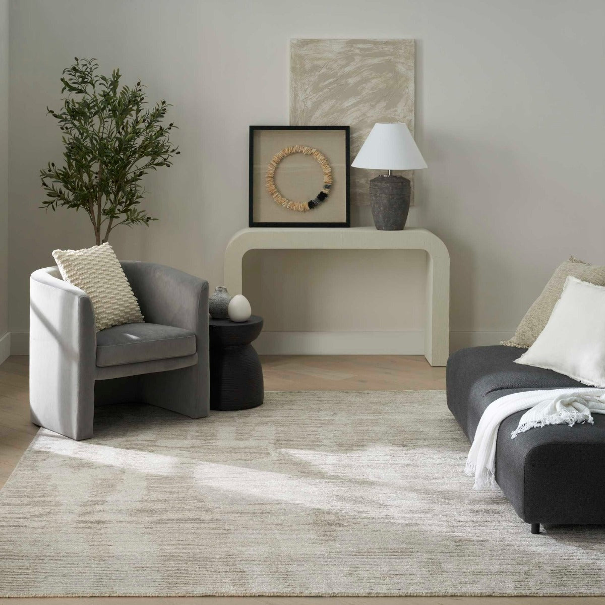 Ellora Area Rug - Ivory/Gray