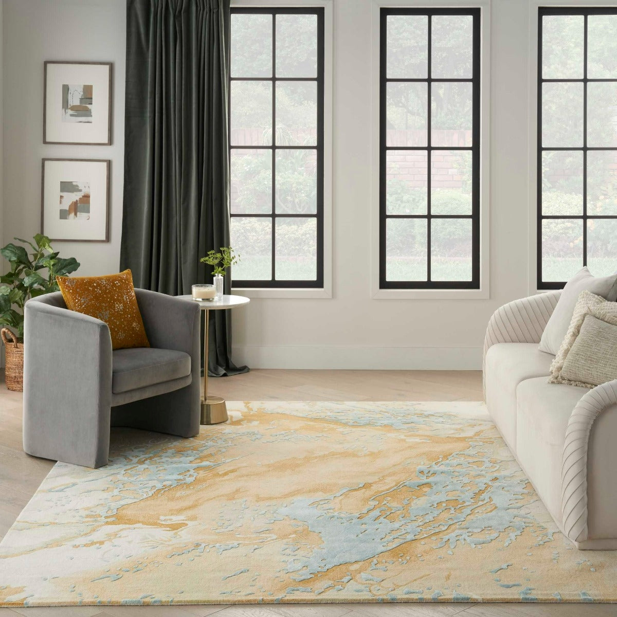 Prismatic Area Rug - Blue/Gold
