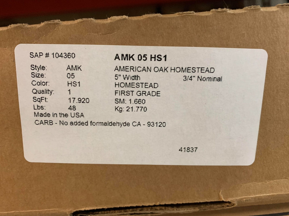 AMERICAN HARDWOOD 3/4 X 5 OAK HOMESTEAD