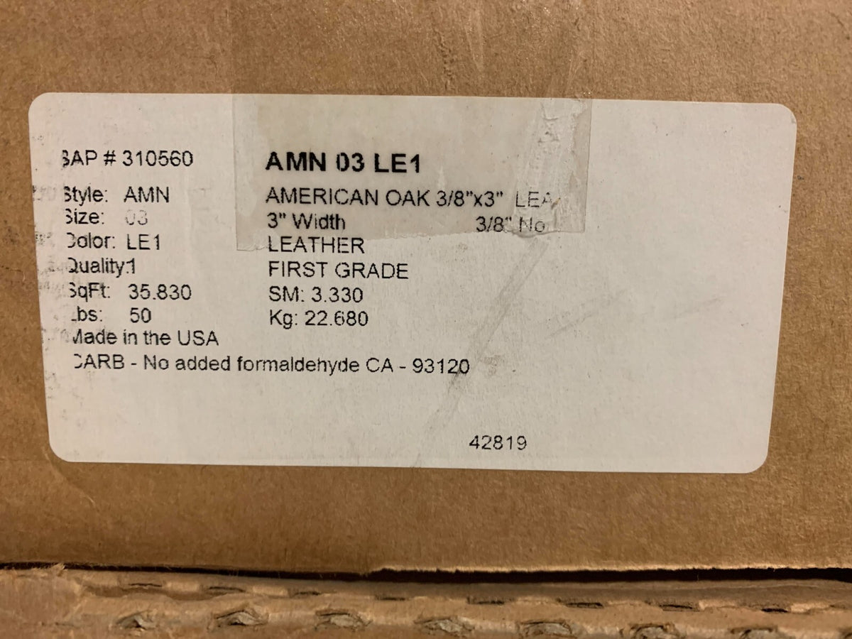 AMERICAN OAK 3/8"x3" LEATHER 03