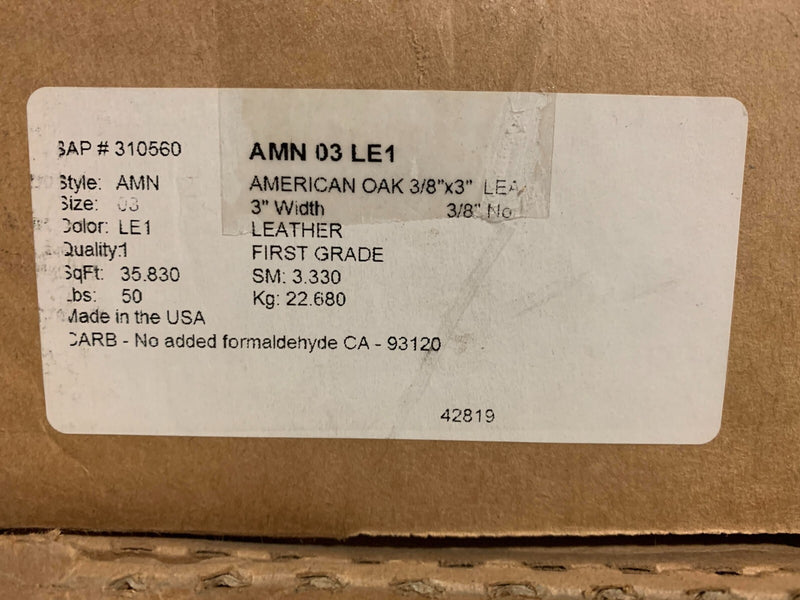 AMERICAN OAK 3/8"x3" LEATHER 03